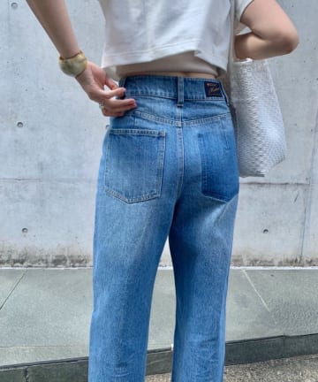 *【サイズ展開あり】ハイウエストストレートデニムパンツ
