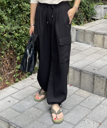 テックリネンワイドカーゴパンツ