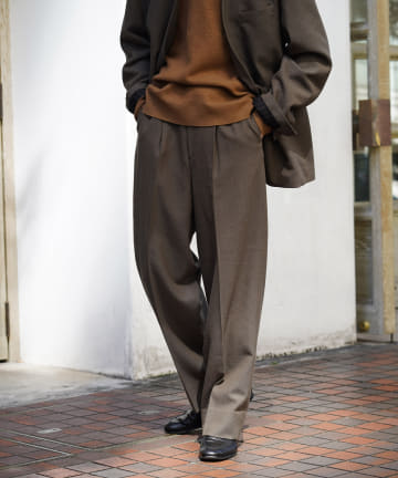 BLOOM&BRANCH(ブルームアンドブランチ) Phlannèl / Twill Wide Taperred Trousers