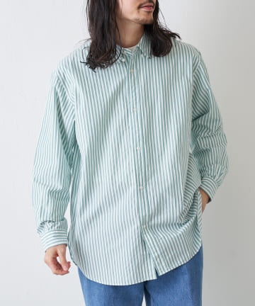 BLOOM&BRANCH(ブルームアンドブランチ) Phlannèl / Stripe Tab Collar Shirt