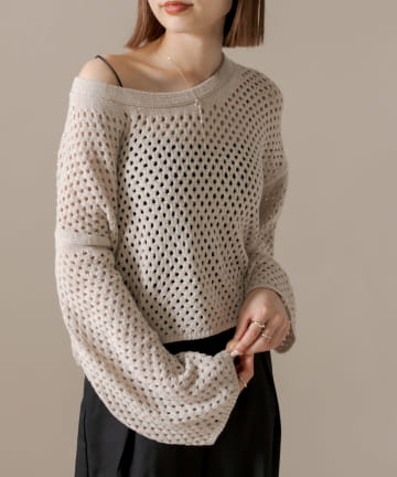 [mline] メッシュニットプルオーバー