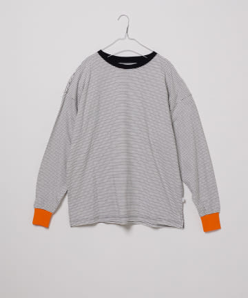 *【WHIMSIC】MICRO BORDER LONG SLEEVE TEE