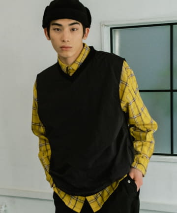 【WHIMSIC】NYLON V-NECK VEST
