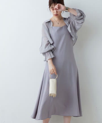 natural couture(ナチュラルクチュール) WEB限定/ショート丈ブラウス＋キャミワンピースセット