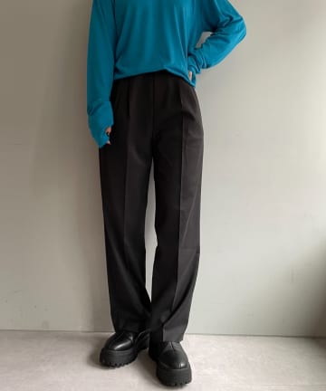 【dolly-seam/ドリーシーン】梳毛調ストレッチタックパンツ