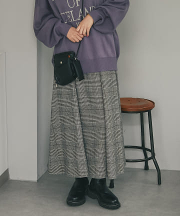 《予約》【季節を感じるアイテム】先染めチェックフレアスカート