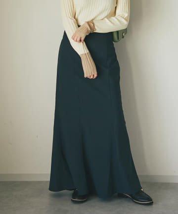 【女性らしい美シルエット】無地ロングマーメイドスカート