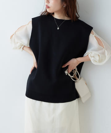 natural couture(ナチュラルクチュール) マルチWAYデザインニットベスト