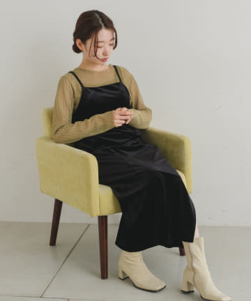 *ベロアキャミワンピース