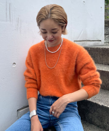 SHENERY(シーナリー) ファーカシミヤクルーネックニットプルオーバー