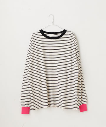 *【WHIMSIC】MINI PILE BORDER LONG SLEEVE T