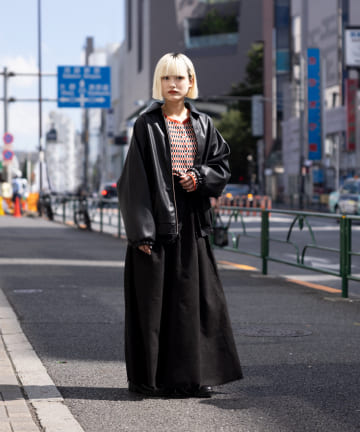 2wayチェックジャガードクロップドニット