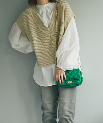 【レイヤードでスタイルアップ】前後2WAY畦ショートベスト