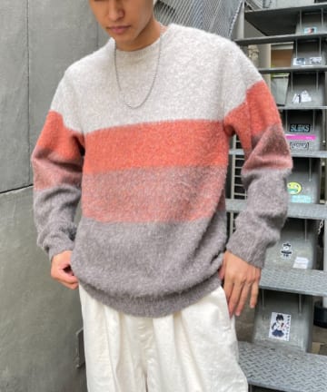 グラデーションモヘアプルオーバー