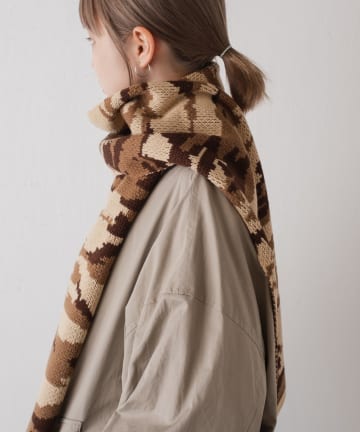 OUTLET(アウトレット) 【Kastane】FLORA CAMOUFLAGE KNIT SCARF