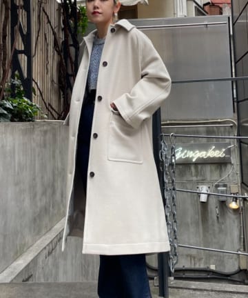 【RAXA/ラシャ】ハードメルトンバックスリットコート