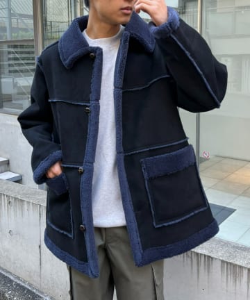 ビッグシルエット エコムートンランチコート