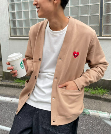 ステファンハート刺繍裏毛カーディガン