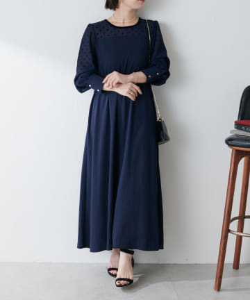 Jena　espace merveilleux(ジェナ　エスパスメルヴェイユ) 【オケージョン】ドットシアーオケワンピース