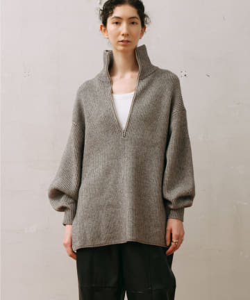 畦編みハーフZIPニット【オンラインストア限定商品】