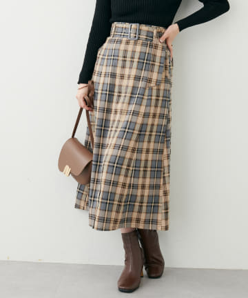 natural couture(ナチュラルクチュール) 2022AWアイテム/ベルト付きキレイめAラインスカート