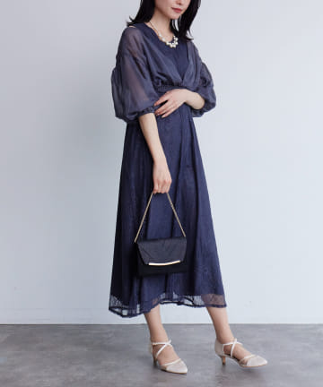 【オケージョン】ボレロ＆レースノースリセットワンピース