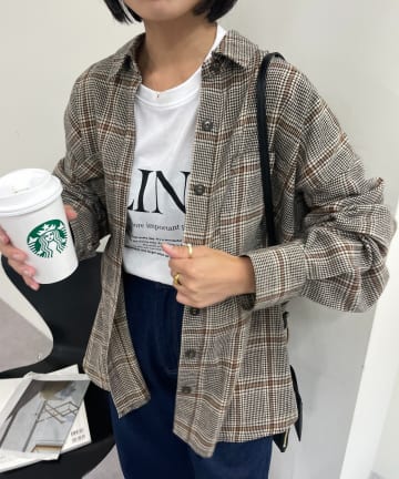 先染めチェックシャツ