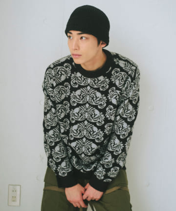 *【WHIMSIC】ARABESQUE PATTERN JACQUERDKNIT