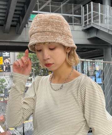 ウール混バケットハット