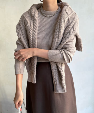 DOUDOU(ドゥドゥ) 【WEB限定】ケーブルプルオーバー＋リブニットセット