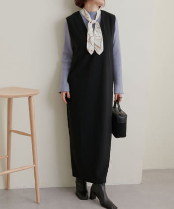 natural couture(ナチュラルクチュール) Ｖネックジャンバースカート