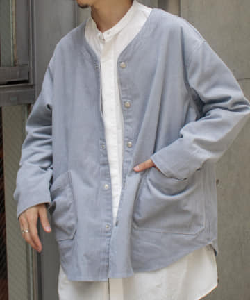 FREDY & GLOSTER(フレディ アンド グロスター) 【GLOSTER】ノーカラー コーデュロイカバーオール シャツジャケット