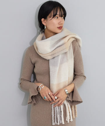 リサイクルポリブロックチェックストール