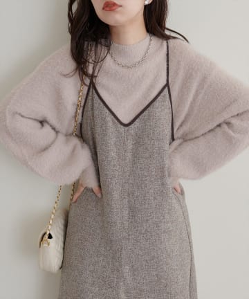 natural couture(ナチュラルクチュール) WEB限定カラーあり/シャギーヤーンショート丈プルオーバー
