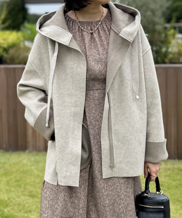 【軽い着心地で暖かい】メルトンショートフードジャケット