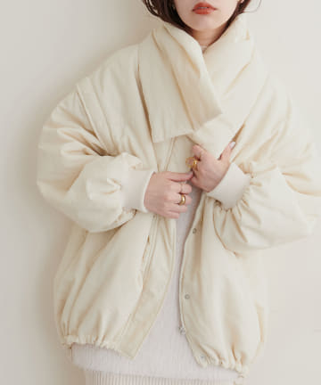 natural couture(ナチュラルクチュール) マフラー付きシボナイロンマルチWAYエコダウン