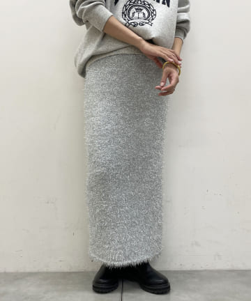 ラメニットスカート