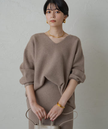 FUR Vネックニット