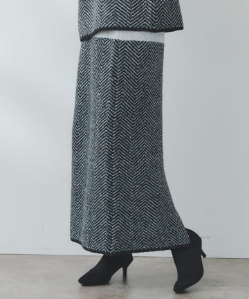 Chez toi(シェトワ) ヘリンボーン柄タイトスカート