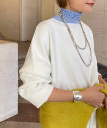 2WAYスウェットライクニットプルオーバー