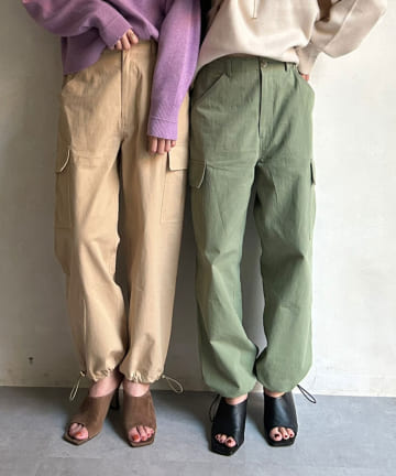 Jena　espace merveilleux(ジェナ　エスパスメルヴェイユ) 【取り入れるだけで新鮮みえ】バックサテンカーゴパンツ