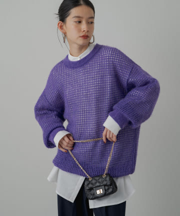 モヘアメッシュニット