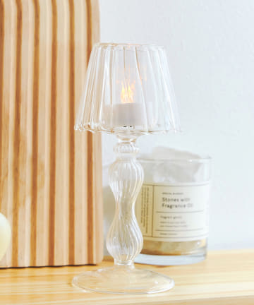 salut!(サリュ) ガラスシェードキャンドルホルダー：クリア