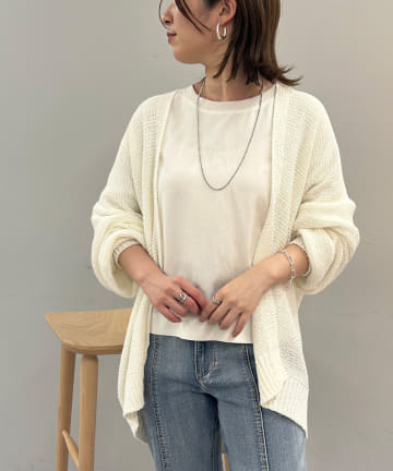 Jena　espace merveilleux(ジェナ　エスパスメルヴェイユ) 【一枚あると便利】テープヤーンカーディガン