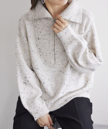 【WEB限定】ジップハイネックニット