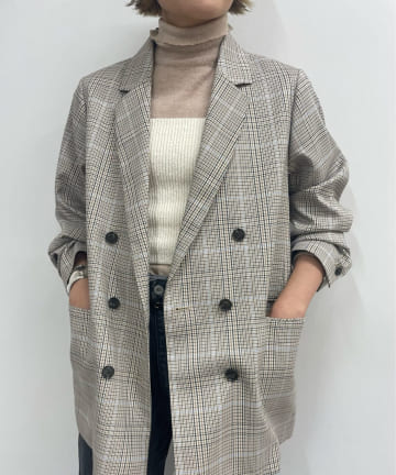 チェックダブルジャケット
