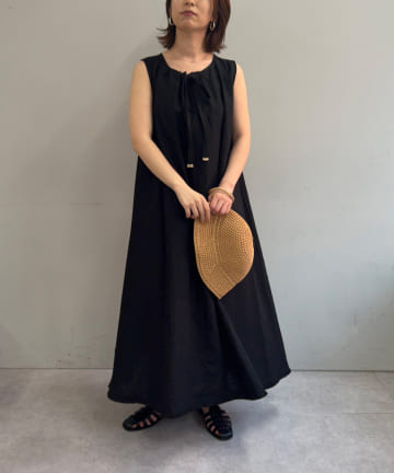 Jena　espace merveilleux(ジェナ　エスパスメルヴェイユ) 【ジェナの名品ワンピース】2WAYリネンリボンワンピース