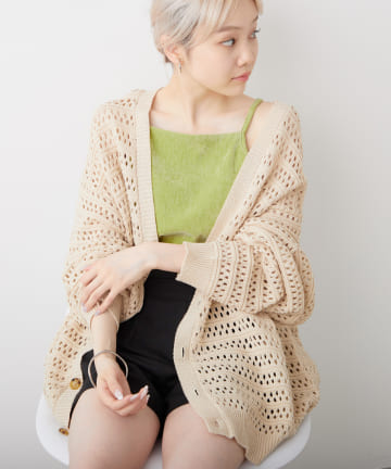 Kastane(カスタネ) 【WHIMSIC】OPEN WORK KNIT CARDIGAN