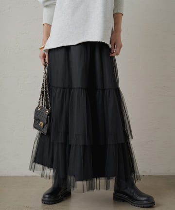 ティアードチュールスカート