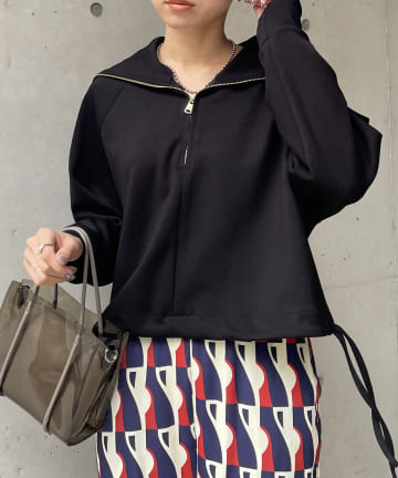 Thevon.(ゼヴォン) スムースハーフジッププルオーバー